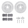 7312-47054 Drilled/Slotted Brake Rotor with 3000-Series Ceramic Brake Pads Kit & Hardware [Silver], Fits Select GM, Position: Re - image 1