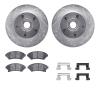 7312-47055 Drilled/Slotted Brake Rotor with 3000-Series Ceramic Brake Pads Kit & Hardware [Silver], 2005-2005 GM, Position: Fron - image 1