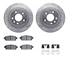 7312-47064 Drilled/Slotted Brake Rotor with 3000-Series Ceramic Brake Pads Kit & Hardware [Silver], 2011-2019 GM, Position: Rear - image 1