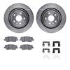 7312-47070 Drilled/Slotted Brake Rotor with 3000-Series Ceramic Brake Pads Kit & Hardware [Silver], 2015-2019 GM, Position: Rear - image 1