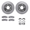 7312-48034 Drilled/Slotted Brake Rotor with 3000-Series Ceramic Brake Pads Kit & Hardware [Silver], 1997-2005 GM, Position: Rear - image 1