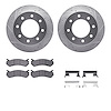 7312-48041 Drilled/Slotted Brake Rotor with 3000-Series Ceramic Brake Pads Kit & Hardware [Silver], 2003-2005 GM, Position: Rear - image 1