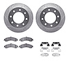 7312-48045 Drilled/Slotted Brake Rotor with 3000-Series Ceramic Brake Pads Kit & Hardware [Silver], 2005-2005 GM, Position: Rear - image 1