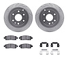 7312-48049 Drilled/Slotted Brake Rotor with 3000-Series Ceramic Brake Pads Kit & Hardware [Silver], 2007-2017 GM, Position: Rear - image 1