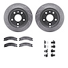 7312-48067 Drilled/Slotted Brake Rotor with 3000-Series Ceramic Brake Pads Kit & Hardware [Silver], 2009-2020 GM, Position: Rear - image 1