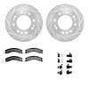 7312-48068 Drilled/Slotted Brake Rotor with 3000-Series Ceramic Brake Pads Kit & Hardware [Silver], 2011-2019 GM, Position: Fron - image 1