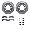 7312-48070 Drilled/Slotted Brake Rotor with 3000-Series Ceramic Brake Pads Kit & Hardware [Silver], 2011-2019 GM, Position: Rear - image 1