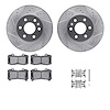 7312-48071 Drilled/Slotted Brake Rotor with 3000-Series Ceramic Brake Pads Kit & Hardware [Silver], 2015-2020 GM, Position: Fron - image 1