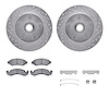7312-54018 Drilled/Slotted Brake Rotor with 3000-Series Ceramic Brake Pads Kit & Hardware [Silver], 1973-1985 Ford/Lincoln/Mercu - image 1