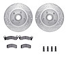 7312-54037 Drilled/Slotted Brake Rotor with 3000-Series Ceramic Brake Pads Kit & Hardware [Silver], 1982-1987 Ford/Lincoln/Mercu - image 1