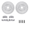 7312-54042 Drilled/Slotted Brake Rotor with 3000-Series Ceramic Brake Pads Kit & Hardware [Silver], 1982-1993 Ford/Lincoln/Mercu - image 1