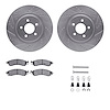 7312-54064 Drilled/Slotted Brake Rotor with 3000-Series Ceramic Brake Pads Kit & Hardware [Silver], 1994-2004 Ford/Lincoln/Mercu - image 1