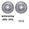 7312-54072 Drilled/Slotted Brake Rotor with 3000-Series Ceramic Brake Pads Kit & Hardware [Silver], 1993-1993 Ford/Lincoln/Mercu - image 1