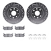 7312-54073 Drilled/Slotted Brake Rotor with 3000-Series Ceramic Brake Pads Kit & Hardware [Silver], 1990-1996 Ford/Lincoln/Mercu - image 1