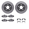 7312-54079 Drilled/Slotted Brake Rotor with 3000-Series Ceramic Brake Pads Kit & Hardware [Silver], 1990-1992 Ford/Lincoln/Mercu - image 1