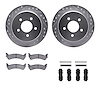 7312-54088 Drilled/Slotted Brake Rotor with 3000-Series Ceramic Brake Pads Kit & Hardware [Silver], 2001-2002 Ford/Lincoln/Mercu - image 1