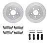 7312-54089 Drilled/Slotted Brake Rotor with 3000-Series Ceramic Brake Pads Kit & Hardware [Silver], 2003-2005 Ford/Lincoln/Mercu - image 1
