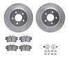 7312-54091 Drilled/Slotted Brake Rotor with 3000-Series Ceramic Brake Pads Kit & Hardware [Silver], 1994-2004 Ford/Lincoln/Mercu - image 1