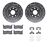 7312-54099 Drilled/Slotted Brake Rotor with 3000-Series Ceramic Brake Pads Kit & Hardware [Silver], 1994-2003 Ford/Lincoln/Mercu - image 1