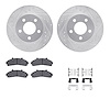 7312-54104 Drilled/Slotted Brake Rotor with 3000-Series Ceramic Brake Pads Kit & Hardware [Silver], 1995-2002 Ford/Lincoln/Mercu - image 1