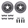 7312-54108 Drilled/Slotted Brake Rotor with 3000-Series Ceramic Brake Pads Kit & Hardware [Silver], 1995-2003 Ford/Lincoln/Mercu - image 1
