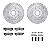 7312-54114 Drilled/Slotted Brake Rotor with 3000-Series Ceramic Brake Pads Kit & Hardware [Silver], 2000-2004 Ford/Lincoln/Mercu - image 1