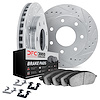 7312-54115 Drilled/Slotted Brake Rotor with 3000-Series Ceramic Brake Pads Kit & Hardware [Silver], 1997-2004 Ford/Lincoln/Mercu - image 1