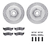 7312-54117 Drilled/Slotted Brake Rotor with 3000-Series Ceramic Brake Pads Kit & Hardware [Silver], 1997-2000 Ford/Lincoln/Mercu - image 1