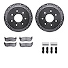 7312-54121 Drilled/Slotted Brake Rotor with 3000-Series Ceramic Brake Pads Kit & Hardware [Silver], 1997-2004 Ford/Lincoln/Mercu - image 1