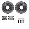 7312-54122 Drilled/Slotted Brake Rotor with 3000-Series Ceramic Brake Pads Kit & Hardware [Silver], 1997-2004 Ford/Lincoln/Mercu - image 1