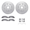 7312-54124 Drilled/Slotted Brake Rotor with 3000-Series Ceramic Brake Pads Kit & Hardware [Silver], 1999-2002 Ford/Lincoln/Mercu - image 1
