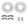 7312-54127 Drilled/Slotted Brake Rotor with 3000-Series Ceramic Brake Pads Kit & Hardware [Silver], 1999-2005 Ford/Lincoln/Mercu - image 1