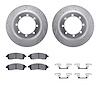 7312-54130 Drilled/Slotted Brake Rotor with 3000-Series Ceramic Brake Pads Kit & Hardware [Silver], 1999-2004 Ford/Lincoln/Mercu - image 1