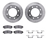 7312-54131 Drilled/Slotted Brake Rotor with 3000-Series Ceramic Brake Pads Kit & Hardware [Silver], 1999-2005 Ford/Lincoln/Mercu - image 1