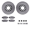 7312-54134 Drilled/Slotted Brake Rotor with 3000-Series Ceramic Brake Pads Kit & Hardware [Silver], 1999-2003 Ford/Lincoln/Mercu - image 1