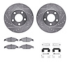 7312-54135 Drilled/Slotted Brake Rotor with 3000-Series Ceramic Brake Pads Kit & Hardware [Silver], 1999-2004 Ford/Lincoln/Mercu - image 1