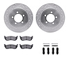 7312-54145 Drilled/Slotted Brake Rotor with 3000-Series Ceramic Brake Pads Kit & Hardware [Silver], 2002-2005 Ford/Lincoln/Mercu - image 1