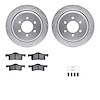 7312-54149 Drilled/Slotted Brake Rotor with 3000-Series Ceramic Brake Pads Kit & Hardware [Silver], 2002-2006 Ford/Lincoln/Mercu - image 1