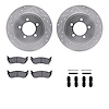 7312-54151 Drilled/Slotted Brake Rotor with 3000-Series Ceramic Brake Pads Kit & Hardware [Silver], 2006-2010 Ford/Lincoln/Mercu - image 1