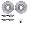 7312-54152 Drilled/Slotted Brake Rotor with 3000-Series Ceramic Brake Pads Kit & Hardware [Silver], 2002-2004 Ford/Lincoln/Mercu - image 1