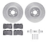 7312-54154 Drilled/Slotted Brake Rotor with 3000-Series Ceramic Brake Pads Kit & Hardware [Silver], 2007-2014 Ford/Lincoln/Mercu - image 1