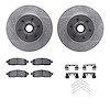 7312-54155 Drilled/Slotted Brake Rotor with 3000-Series Ceramic Brake Pads Kit & Hardware [Silver], 2004-2008 Ford/Lincoln/Mercu - image 1