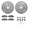 7312-54156 Drilled/Slotted Brake Rotor with 3000-Series Ceramic Brake Pads Kit & Hardware [Silver], 2004-2008 Ford/Lincoln/Mercu - image 1