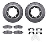 7312-54157 Drilled/Slotted Brake Rotor with 3000-Series Ceramic Brake Pads Kit & Hardware [Silver], 2004-2008 Ford/Lincoln/Mercu - image 1