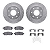 7312-54158 Drilled/Slotted Brake Rotor with 3000-Series Ceramic Brake Pads Kit & Hardware [Silver], 2004-2008 Ford/Lincoln/Mercu - image 1