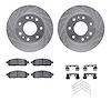 7312-54160 Drilled/Slotted Brake Rotor with 3000-Series Ceramic Brake Pads Kit & Hardware [Silver], 2009-2009 Ford/Lincoln/Mercu - image 1