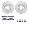 7312-54164 Drilled/Slotted Brake Rotor with 3000-Series Ceramic Brake Pads Kit & Hardware [Silver], 2004-2007 Ford/Lincoln/Mercu - image 1