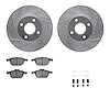 7312-54165 Drilled/Slotted Brake Rotor with 3000-Series Ceramic Brake Pads Kit & Hardware [Silver], 2005-2012 Ford/Lincoln/Mercu - image 1