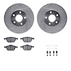 7312-54166 Drilled/Slotted Brake Rotor with 3000-Series Ceramic Brake Pads Kit & Hardware [Silver], 2012-2018 Multiple Makes/Mod - image 1