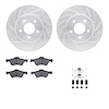 7312-54169 Drilled/Slotted Brake Rotor with 3000-Series Ceramic Brake Pads Kit & Hardware [Silver], 2005-2012 Ford/Lincoln/Mercu - image 1